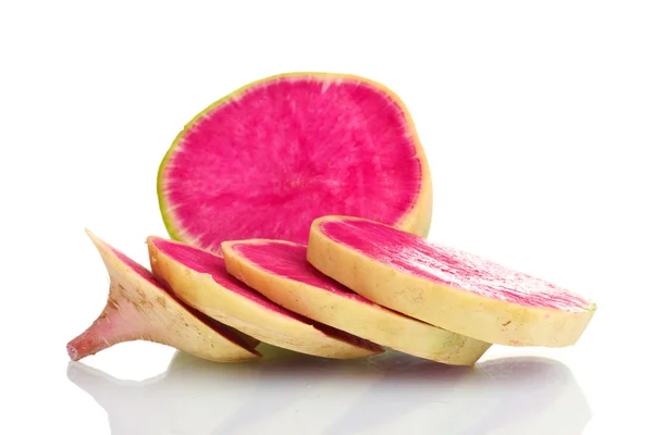 Sliced radish isolated on white — Stock Photo, Image
