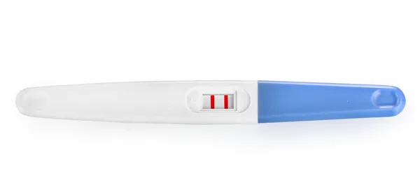 Hamilelik testi üzerine beyaz izole — Stok fotoğraf