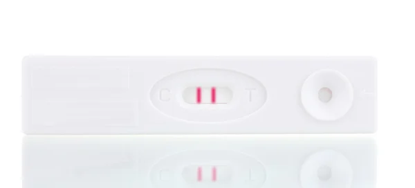 Test ciążowy jest na białym tle — Zdjęcie stockowe