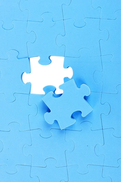 Puzzle blu primo piano — Foto Stock