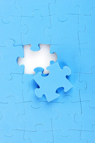 Puzzle blu primo piano — Foto Stock