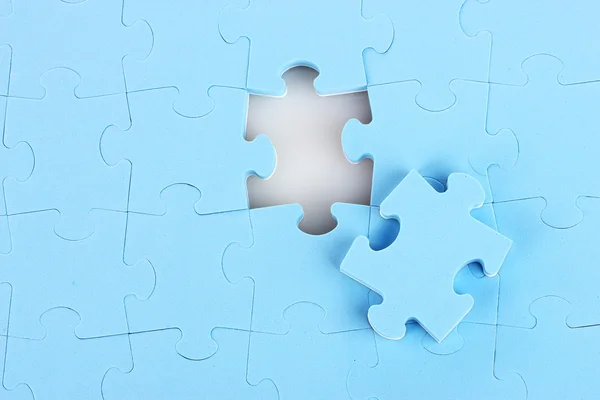 Blue puzzles closeup — Stock Photo, Image