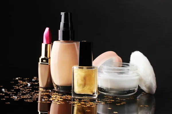 stock image Сosmetics isolated on black