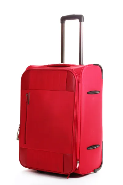 Червона сумка для подорожей ізольована на білому — стокове фото