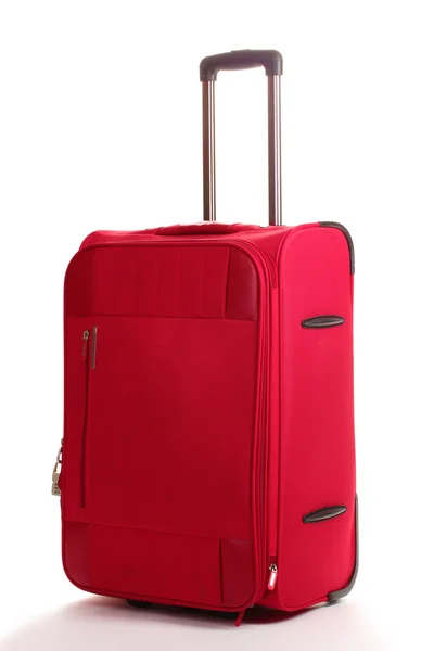 Red travel bag isolated on white — Stock Photo, Image