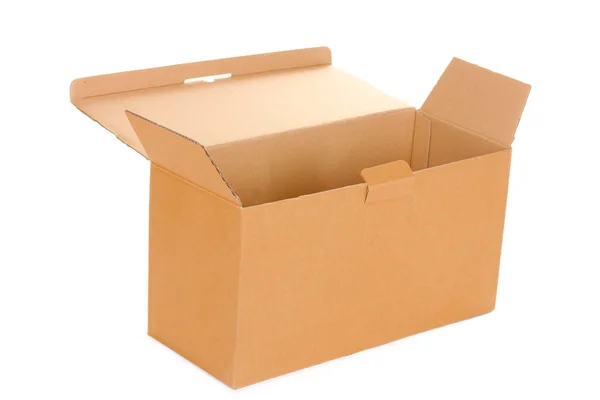 골 판지 상자 흰색 절연 — 스톡 사진