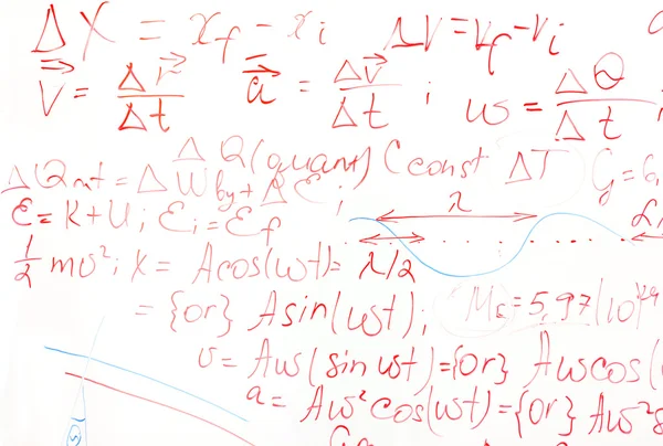 Formulas on a whiteboard — Stock Photo, Image