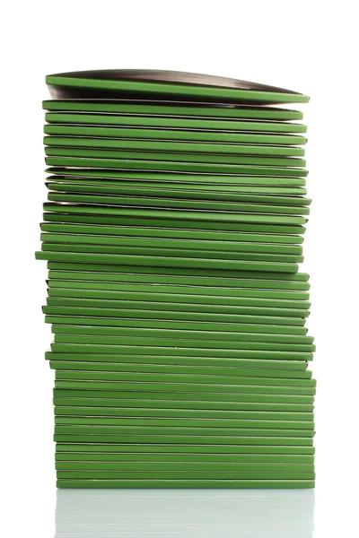 Muitas pastas verdes isoladas em branco — Fotografia de Stock