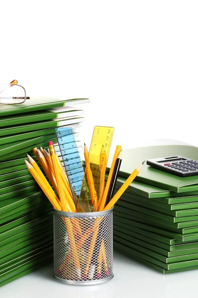Green folders isolated on white — Stock Photo, Image