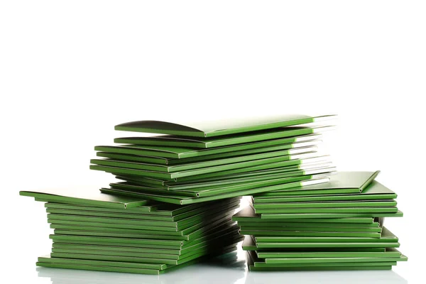 Many green folder isolated on white — Stock Photo, Image