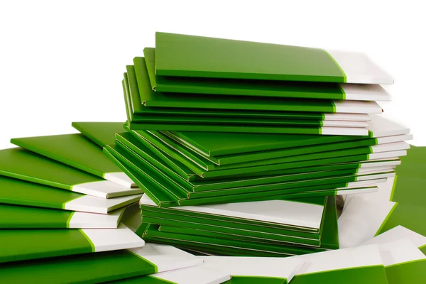 Molte cartelle verdi isolate su bianco — Foto Stock