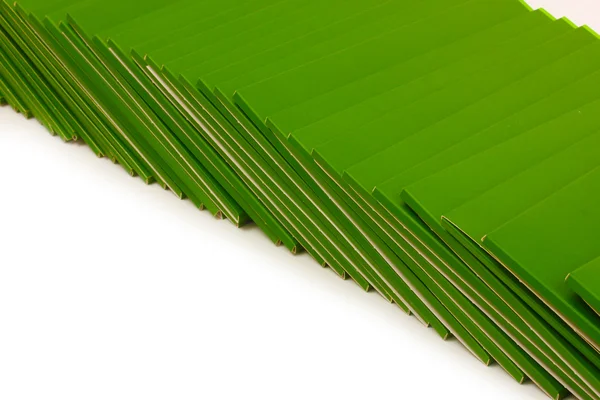 白で隔離される多くの緑のフォルダー — ストック写真