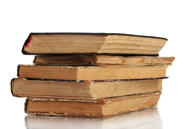 Stapel alter Bücher isoliert auf weiß — Stockfoto