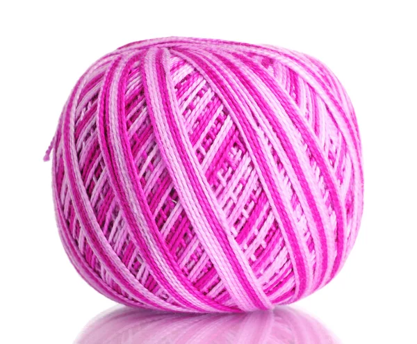 Boule de laine rose isolée sur blanc — Photo