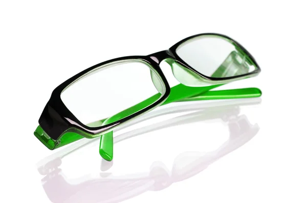 녹색 안경 흰색 절연 — 스톡 사진