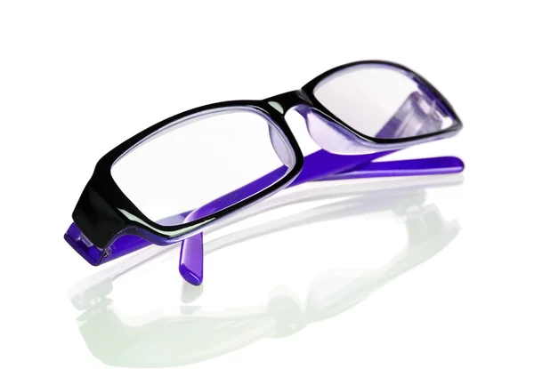 Occhiali viola isolati su bianco — Foto Stock