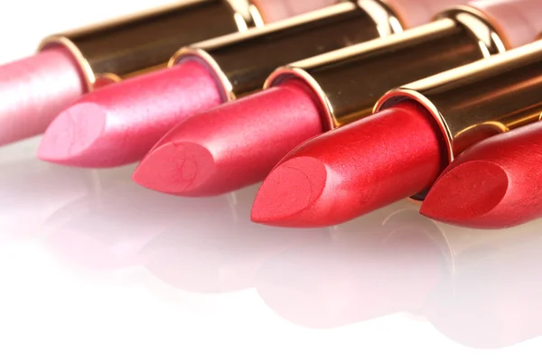 Beautiful lipsticks isolated on white — Stock Photo, Image