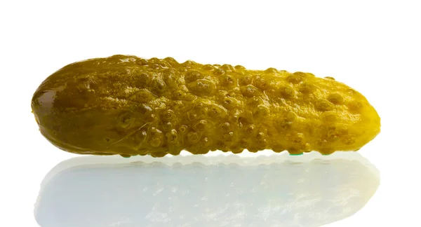 Marinated cucumber isolated on white — Stockfoto