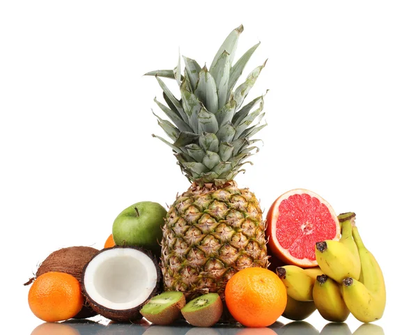 Tropical fruits isolated on white — Stock Photo, Image