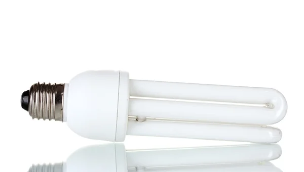 Lampe à économie d'énergie isolée sur blanc — Photo
