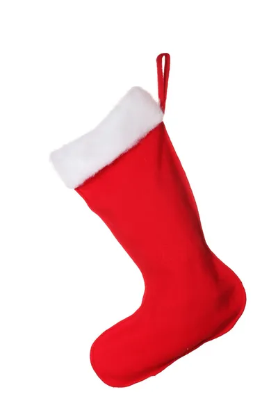 Vánoční ponožka izolované na bílém — Stock fotografie
