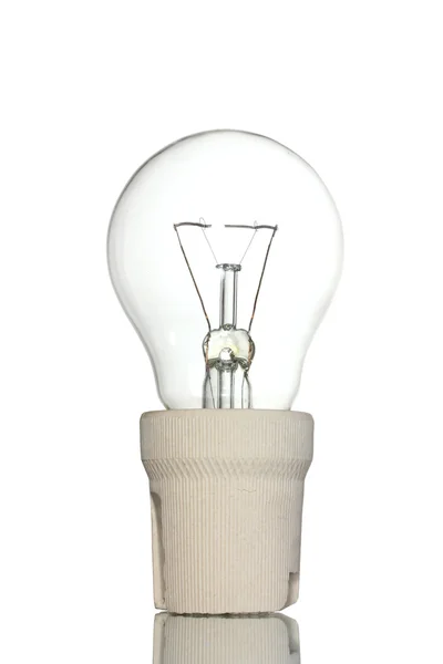 Light bulb in cartridge isolated on white — Stock Photo, Image