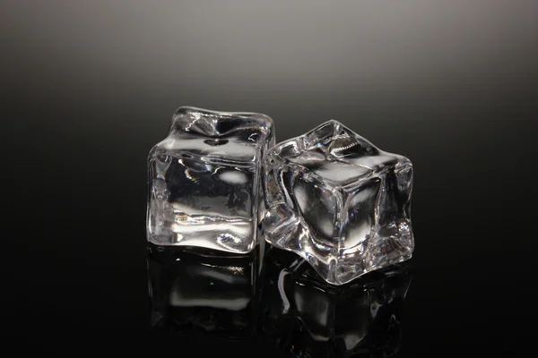 stock image Ice cubes on black background