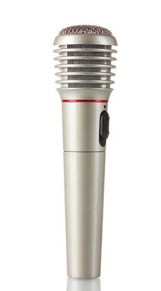Blanka gråjärn mikrofon isolerad på vit — Stockfoto
