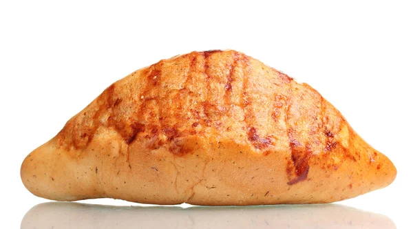 Lezzetli beyaz ekmek üzerinde beyaz izole — Stok fotoğraf