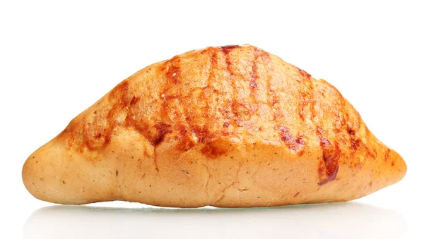 Pão branco saboroso isolado no branco — Fotografia de Stock