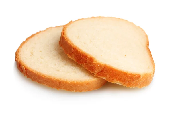 Dva krajíce celozrnného chleba, izolované na bílém — Stock fotografie