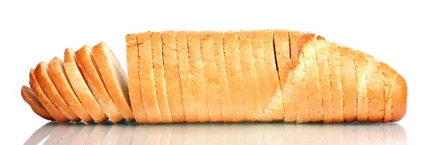 Smaczne krojonego chleba białego na białym tle — Zdjęcie stockowe