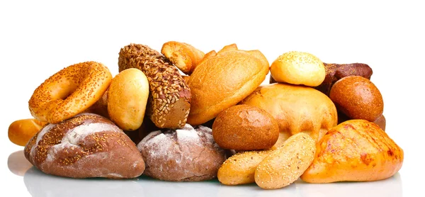 Gustosi pane e panini isolati su bianco — Foto Stock
