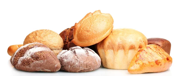 Νόστιμα ψωμιά που απομονώνονται σε λευκό — Φωτογραφία Αρχείου