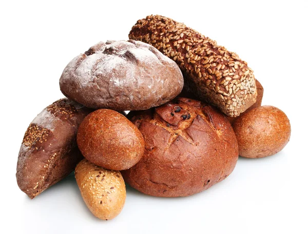 Beyaz izole lezzetli çavdar ekmek — Stok fotoğraf