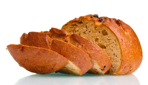 Delicioso pan de centeno en rodajas aislado en blanco —  Fotos de Stock