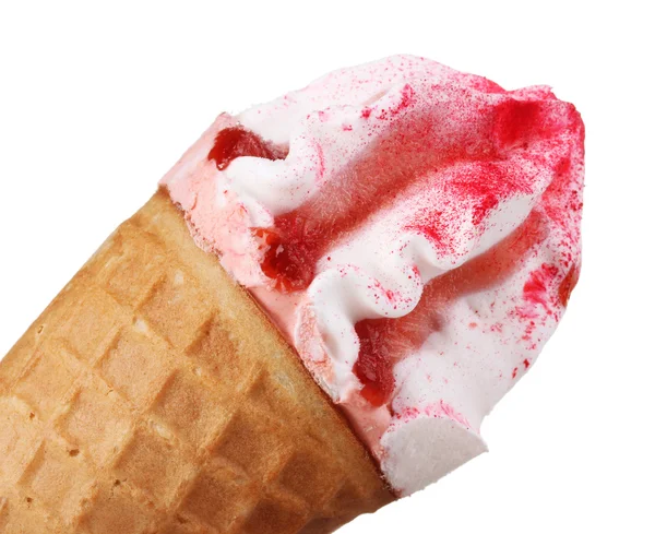 Ice cream üzerinde beyaz izole boynuz — Stok fotoğraf
