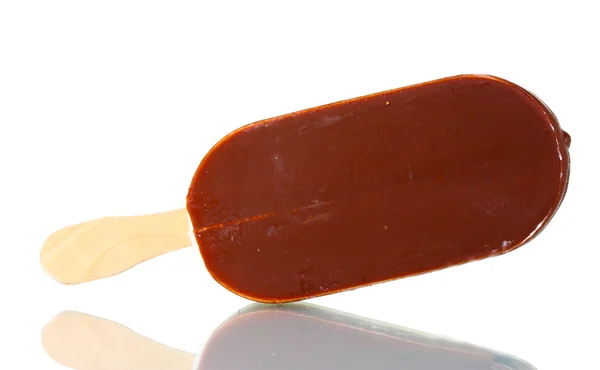 Un helado de vainilla de chocolate aislado en blanco — Foto de Stock