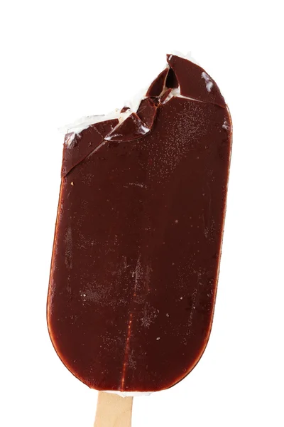 Un helado de vainilla de chocolate aislado en blanco — Foto de Stock