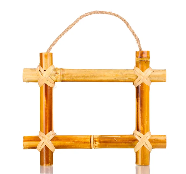 Bamboo photo frame isolated on white — Stock Photo, Image