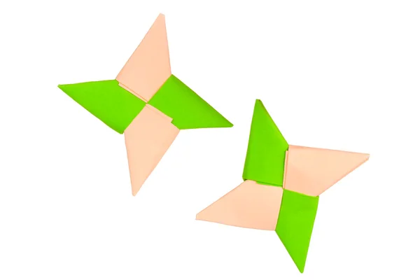 Origami Papiersterne isoliert auf weiß — Stockfoto