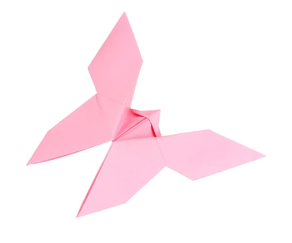 Origami papír pillangó elszigetelt fehér — Stock Fotó