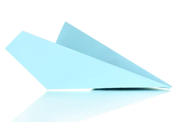 Origami papír repülőgép elszigetelt fehér — Stock Fotó