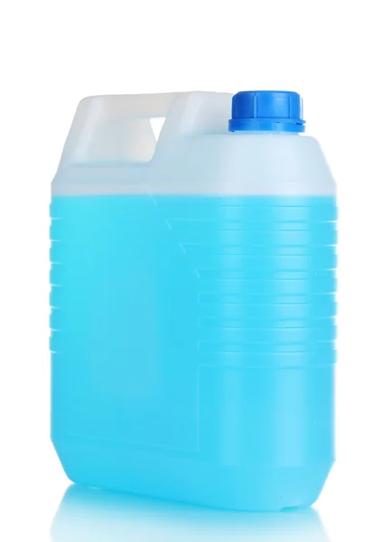 Líquido azul en el recipiente aislado en blanco — Foto de Stock