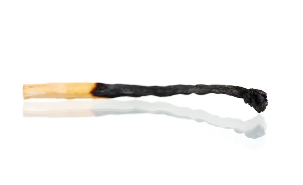 Fósforo queimado isolado no branco — Fotografia de Stock