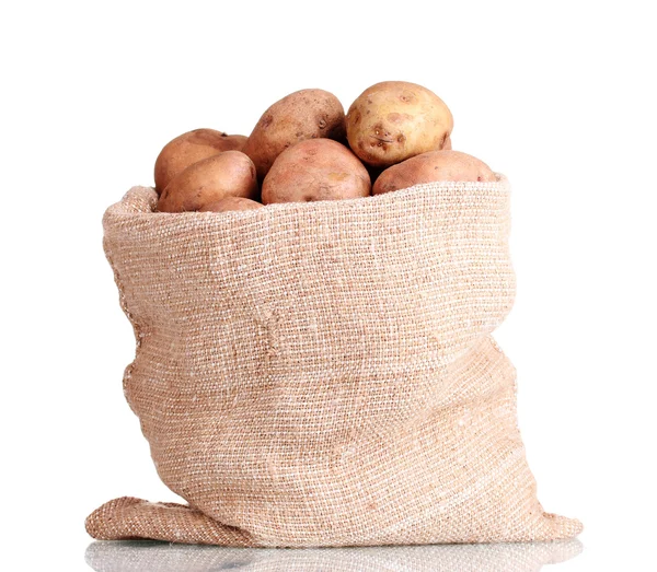 Taze patates üzerine beyaz izole çanta — Stok fotoğraf