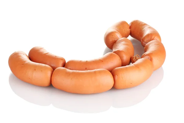 Tasty sausages isolation on white — Stock Photo, Image