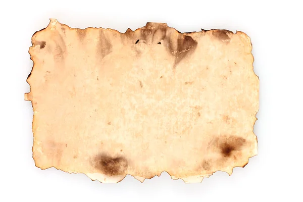 Eski bir kağıt üzerinde beyaz izole — Stok fotoğraf