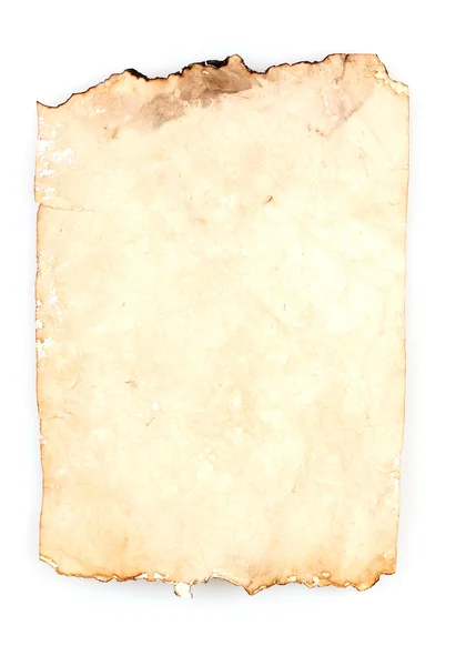 Vecchia carta isolata su bianco — Foto Stock