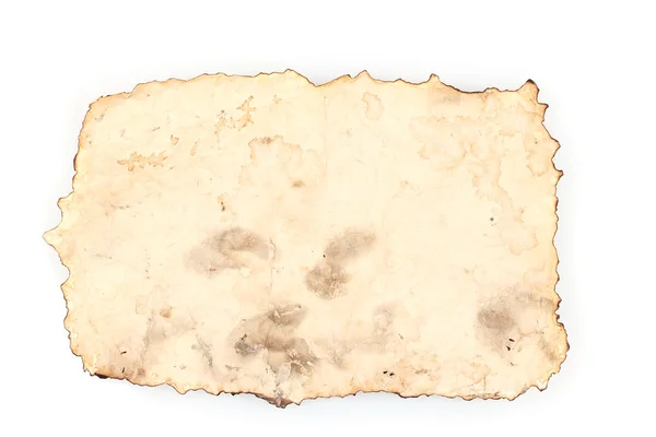 오래 된 종이 흰색 절연 — 스톡 사진